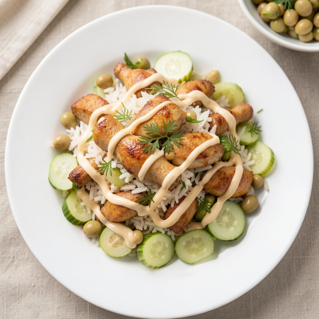 Sałatka z kurczakiem wędzonym i fasolka mung