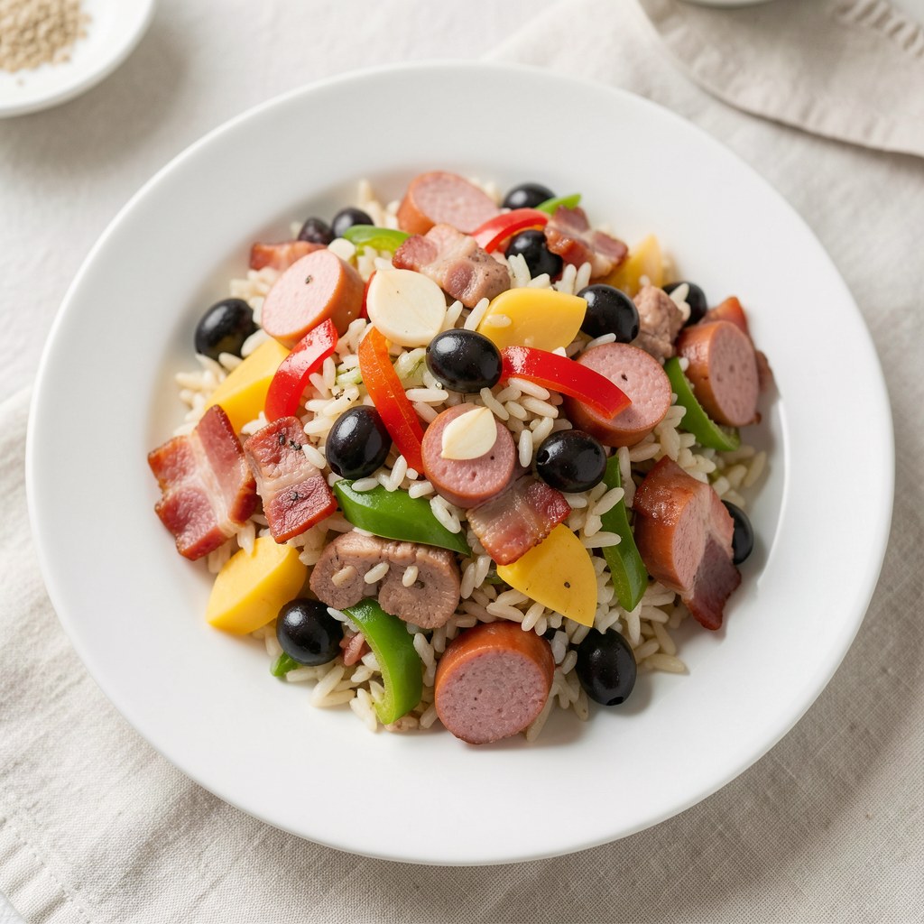Sałatka z ryżem i wędliną