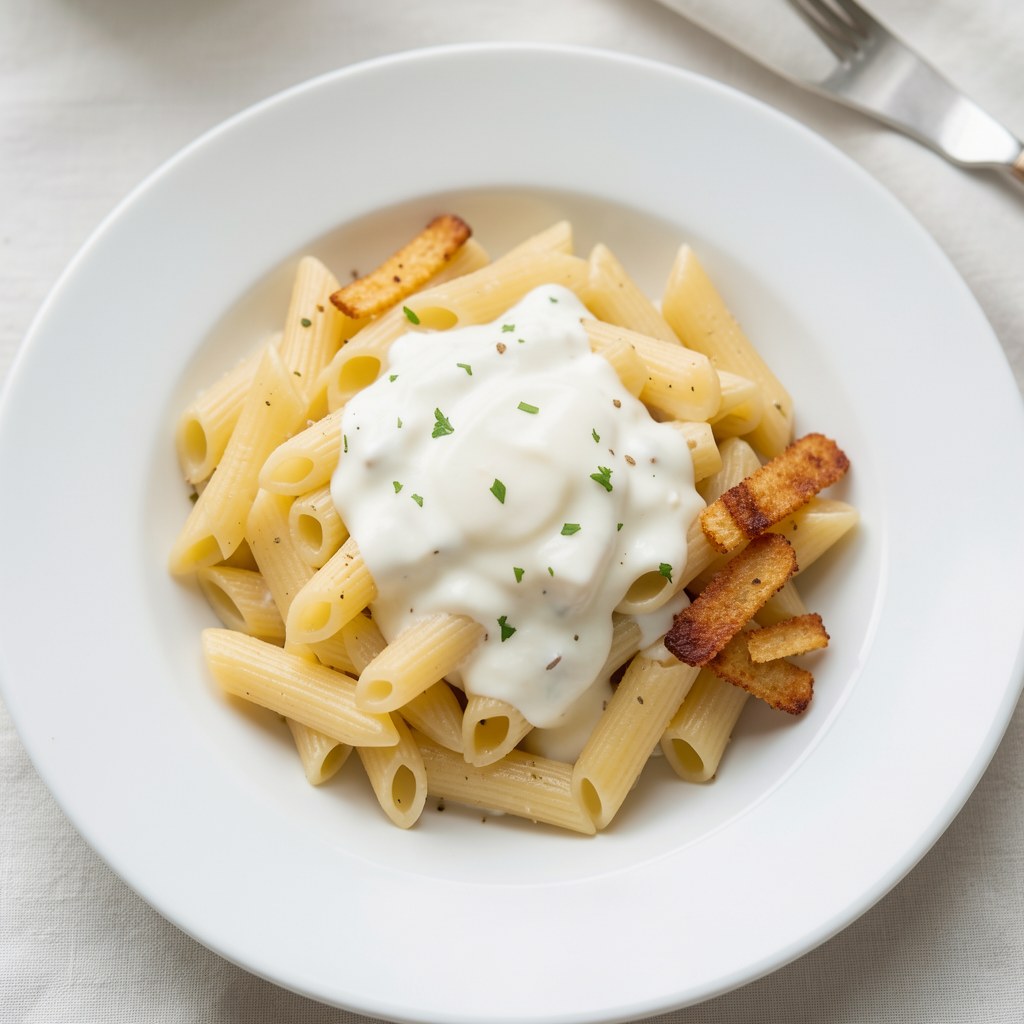 Makaron penne z białym serem