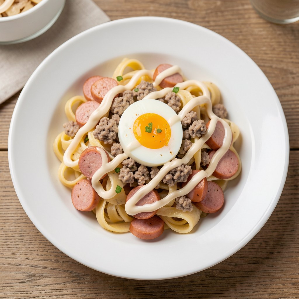 Pasta z kiełbasy i jaj
