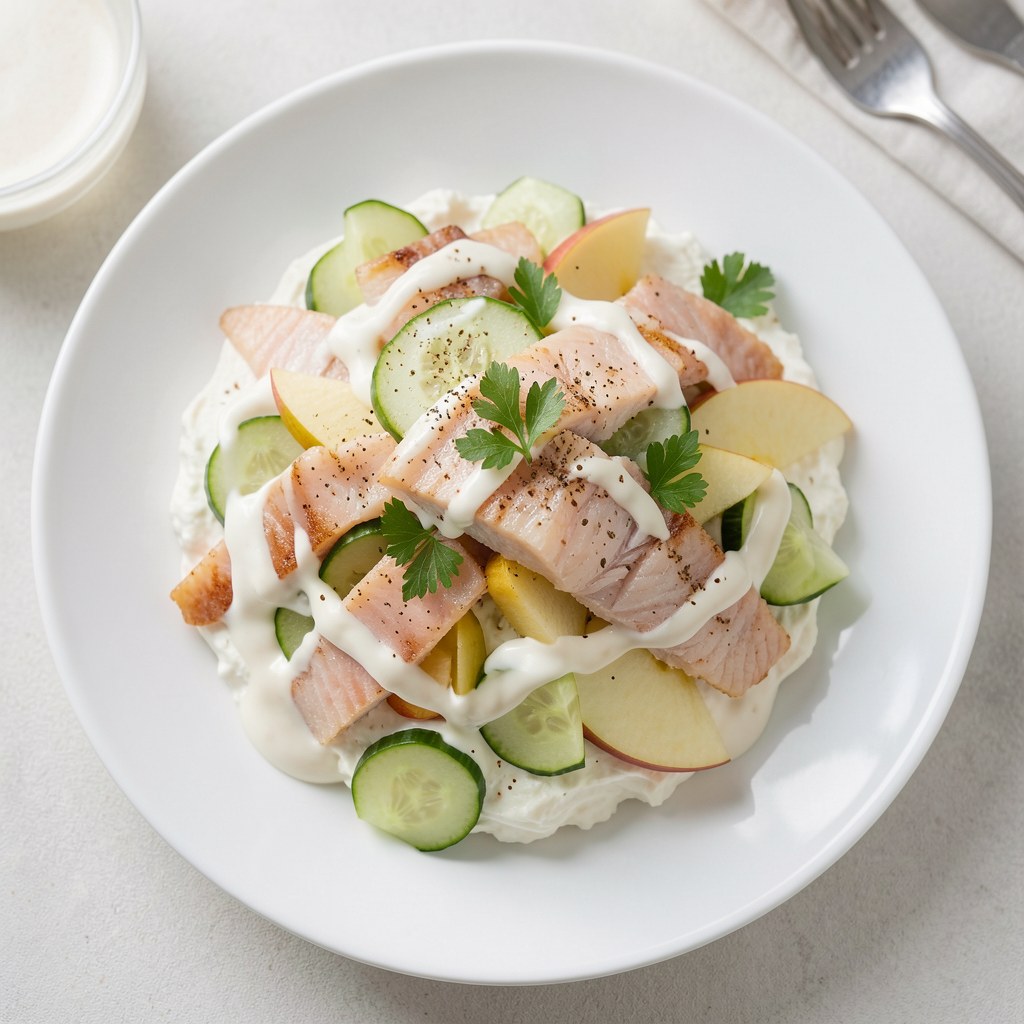 Sałatka z wędzonej makreli