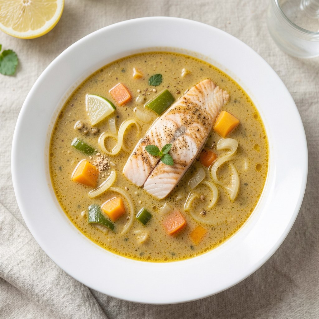 Zupa z dorsza z curry