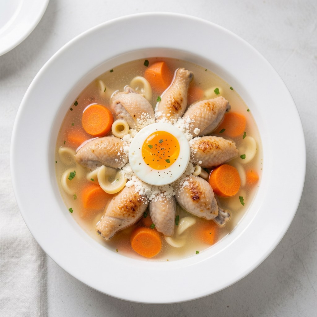 Rosół z lanym jajkiem
