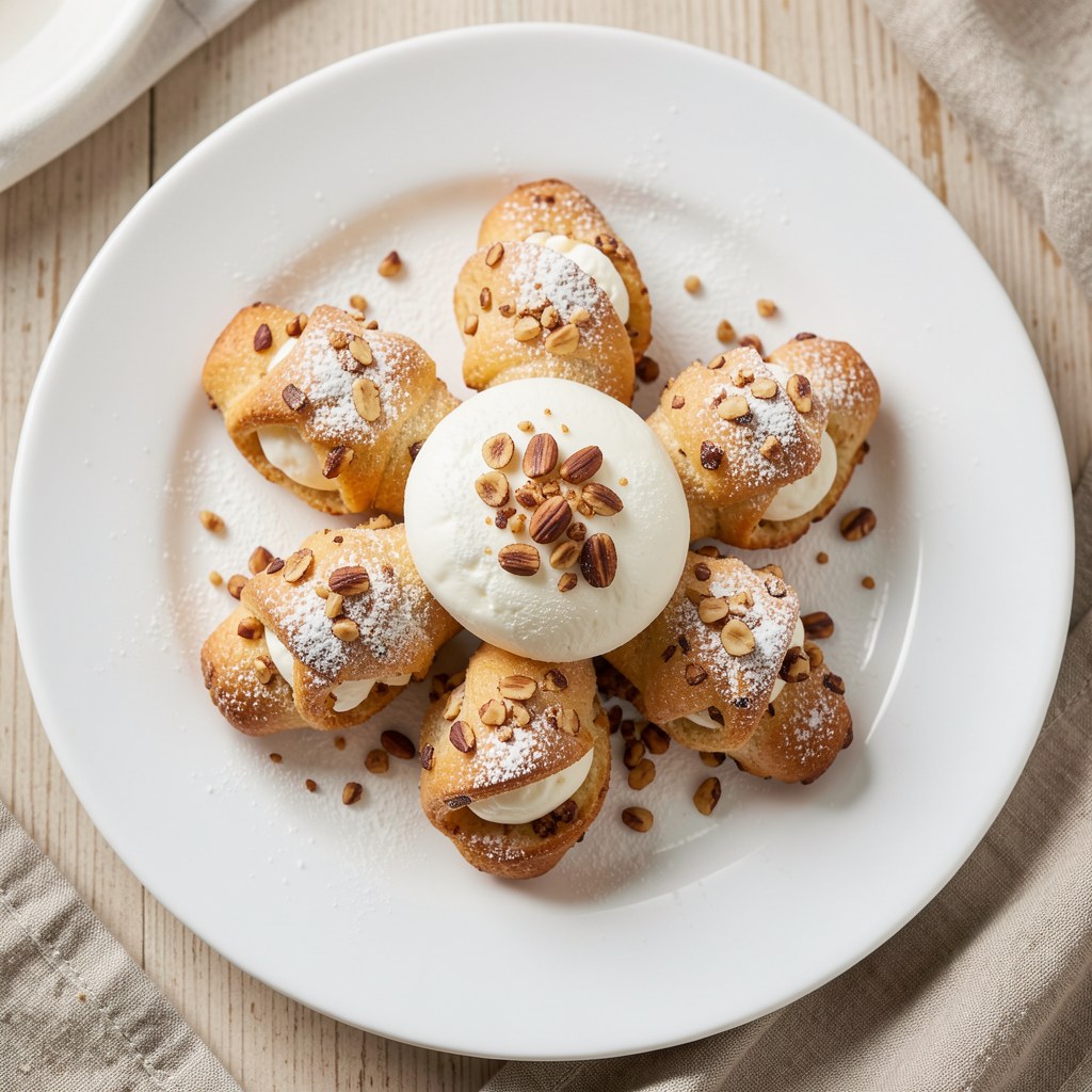 Szybkie rożki z orzechami włoskimi