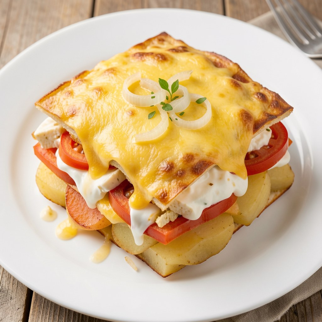 Zapiekanka z ziemniakami i pomidorami