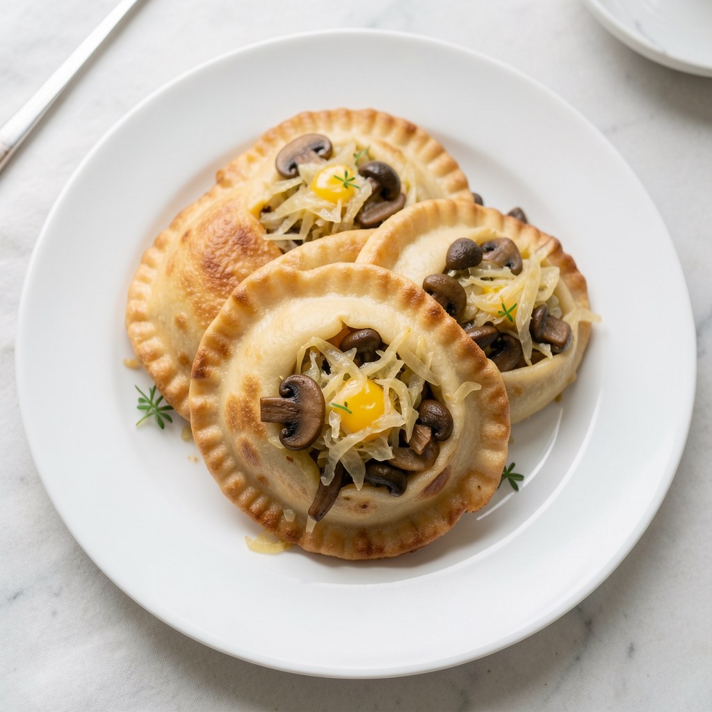 Kulebiaczki z ciasta francuskiego z kapustą i grzybami