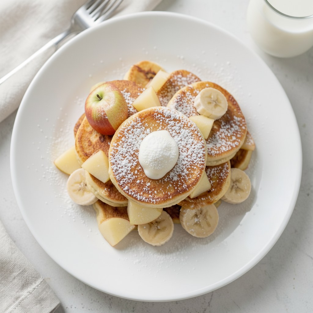 Racuszki z jabłkami lub bananami