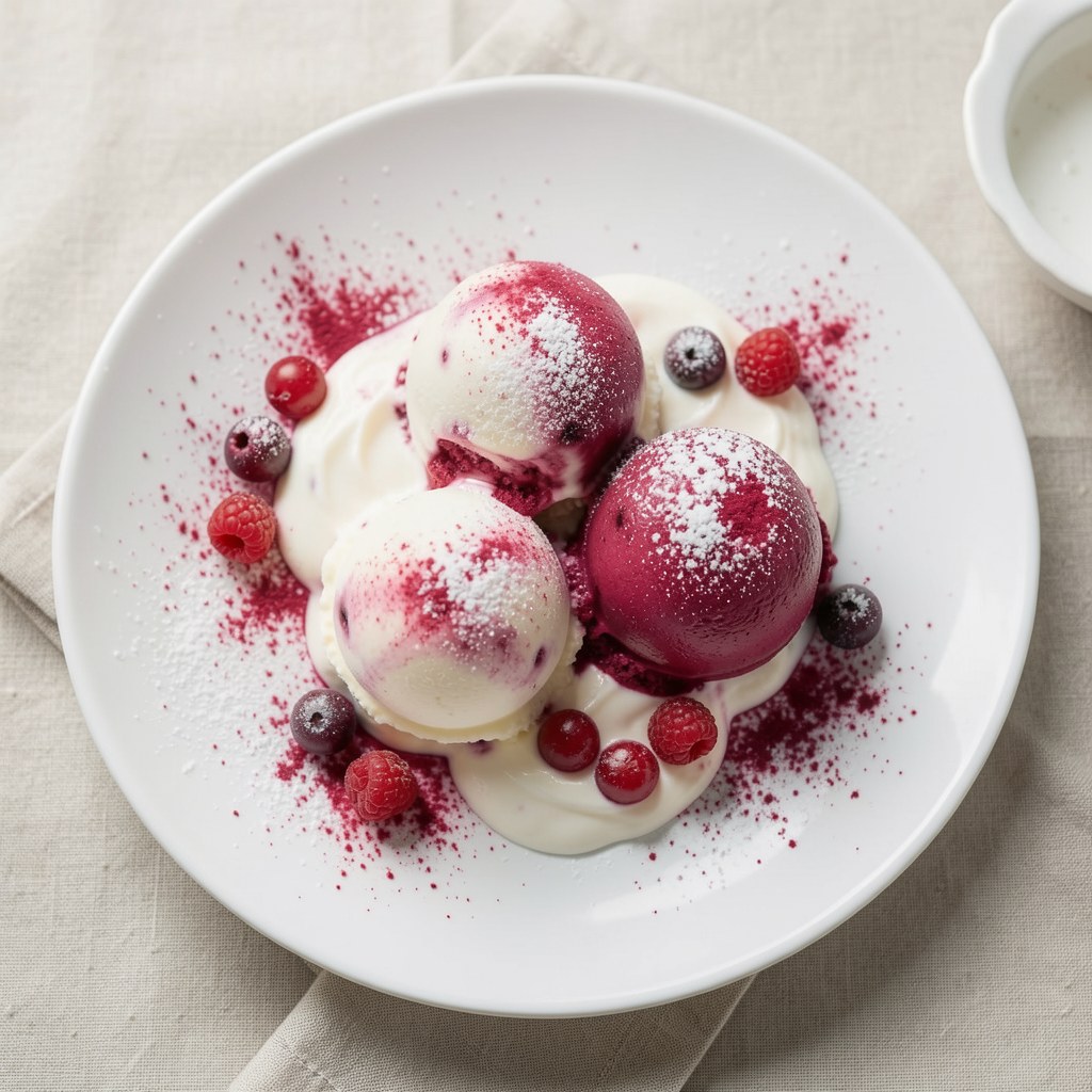 Lody sorbetowe jagodowe