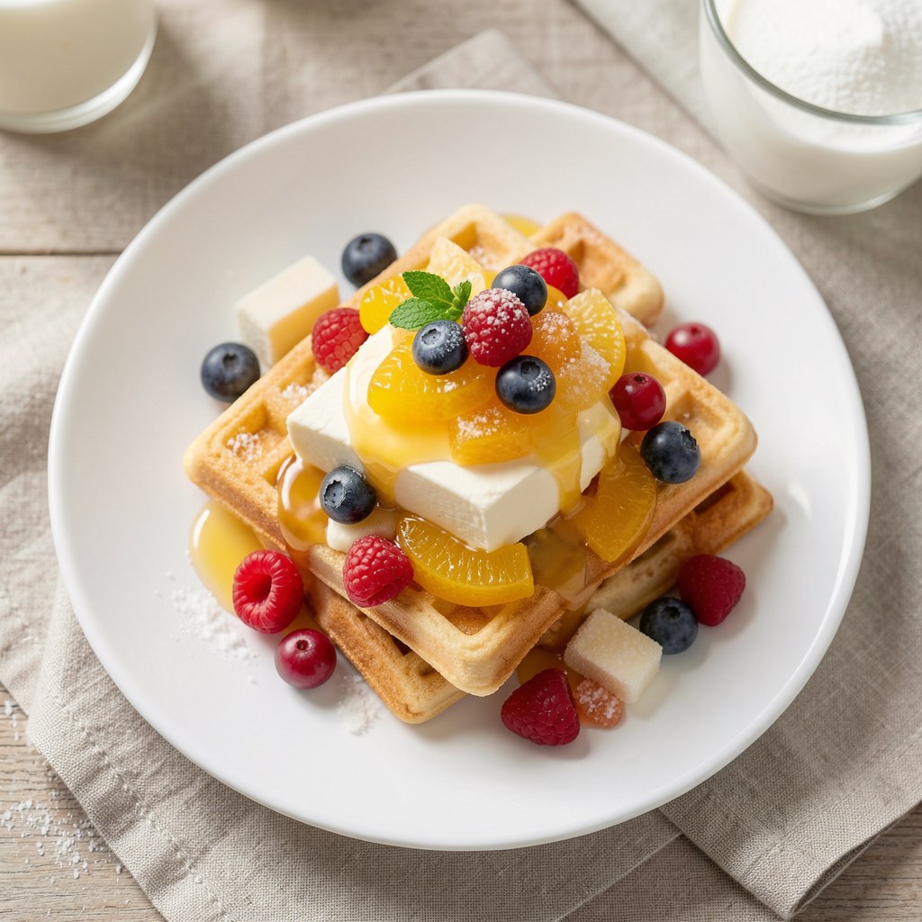 Maślankowe babeczki z budyniem, owocami i galaretką
