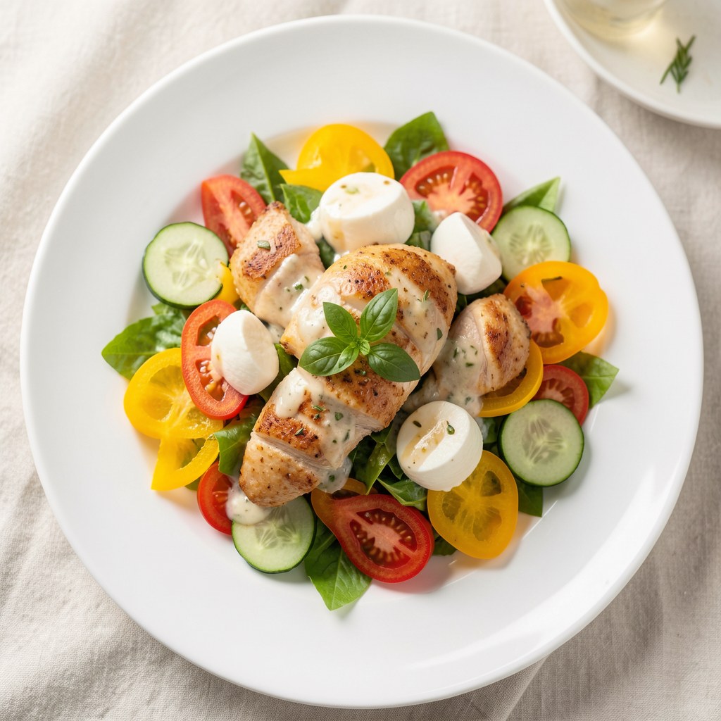 Letnia sałatka warzywna z kurczakiem