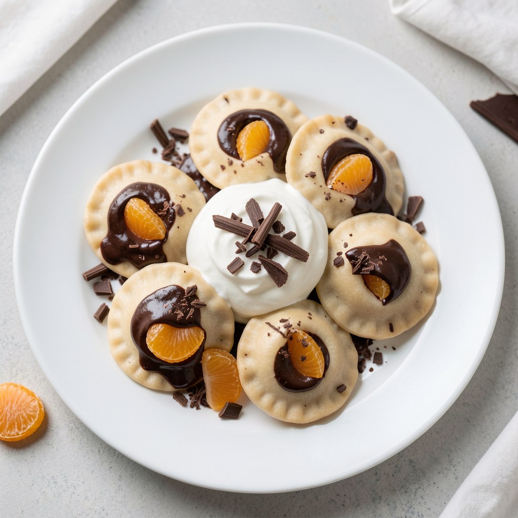 Pierogi francuskie z czekoladą i mandarynką