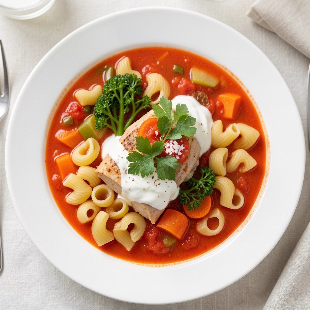 Pomidorówka ze świderkami na gęsinie