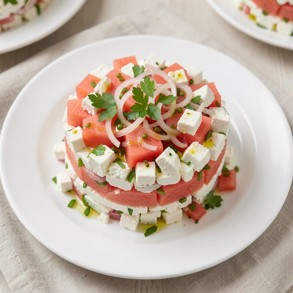 Sałatka warstwowa z arbuzem