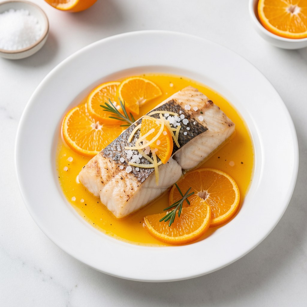 Łosoś gotowany w pomarańczach z imbirem