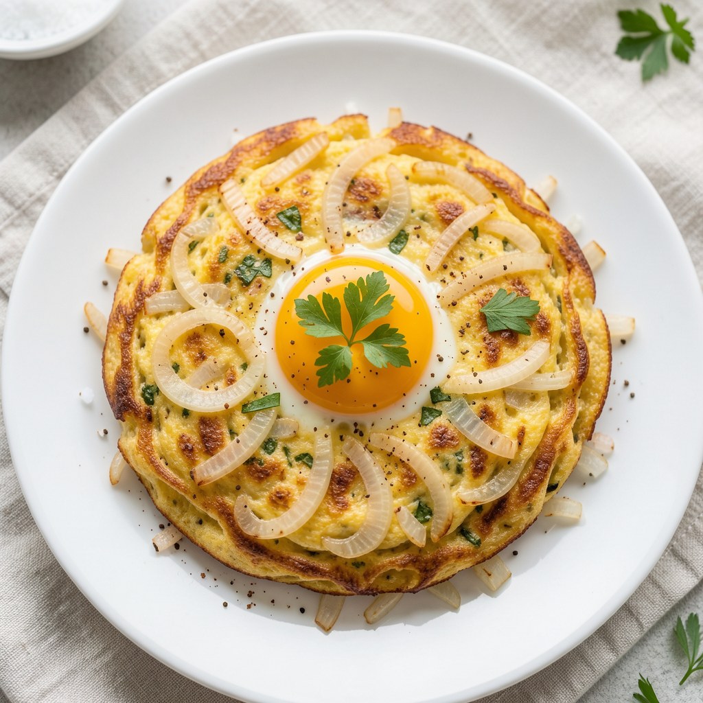 Grillowana jajecznica z lubczykiem