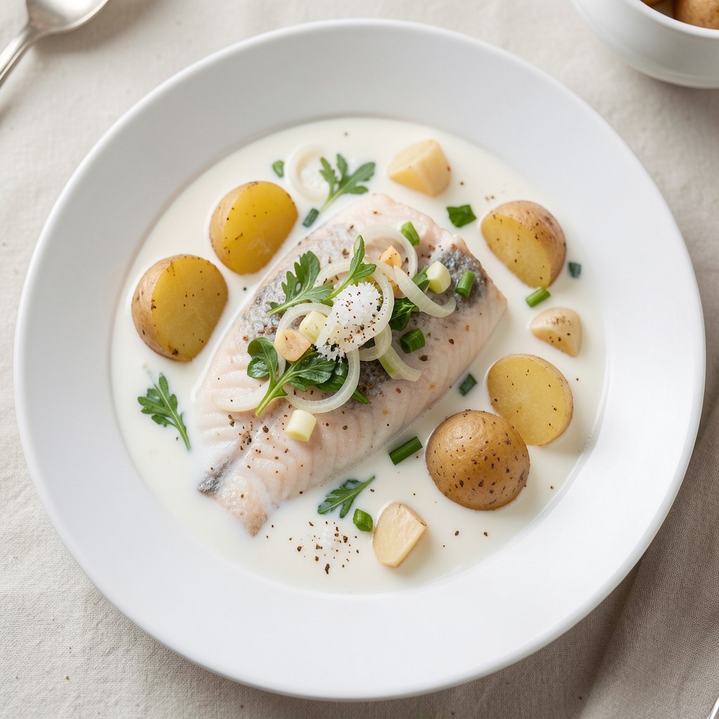 Rybka duszona w mleku