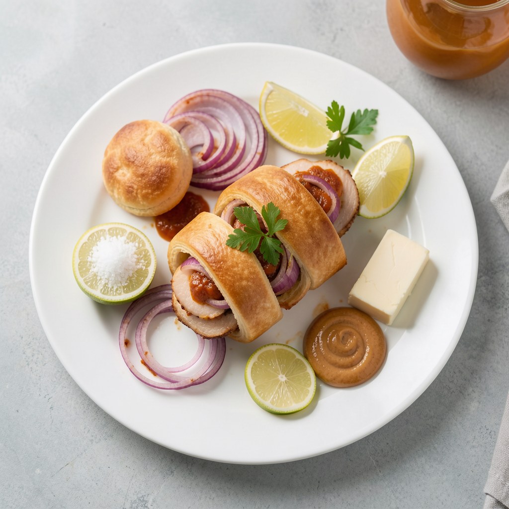 Pieczony śledz z cebulą