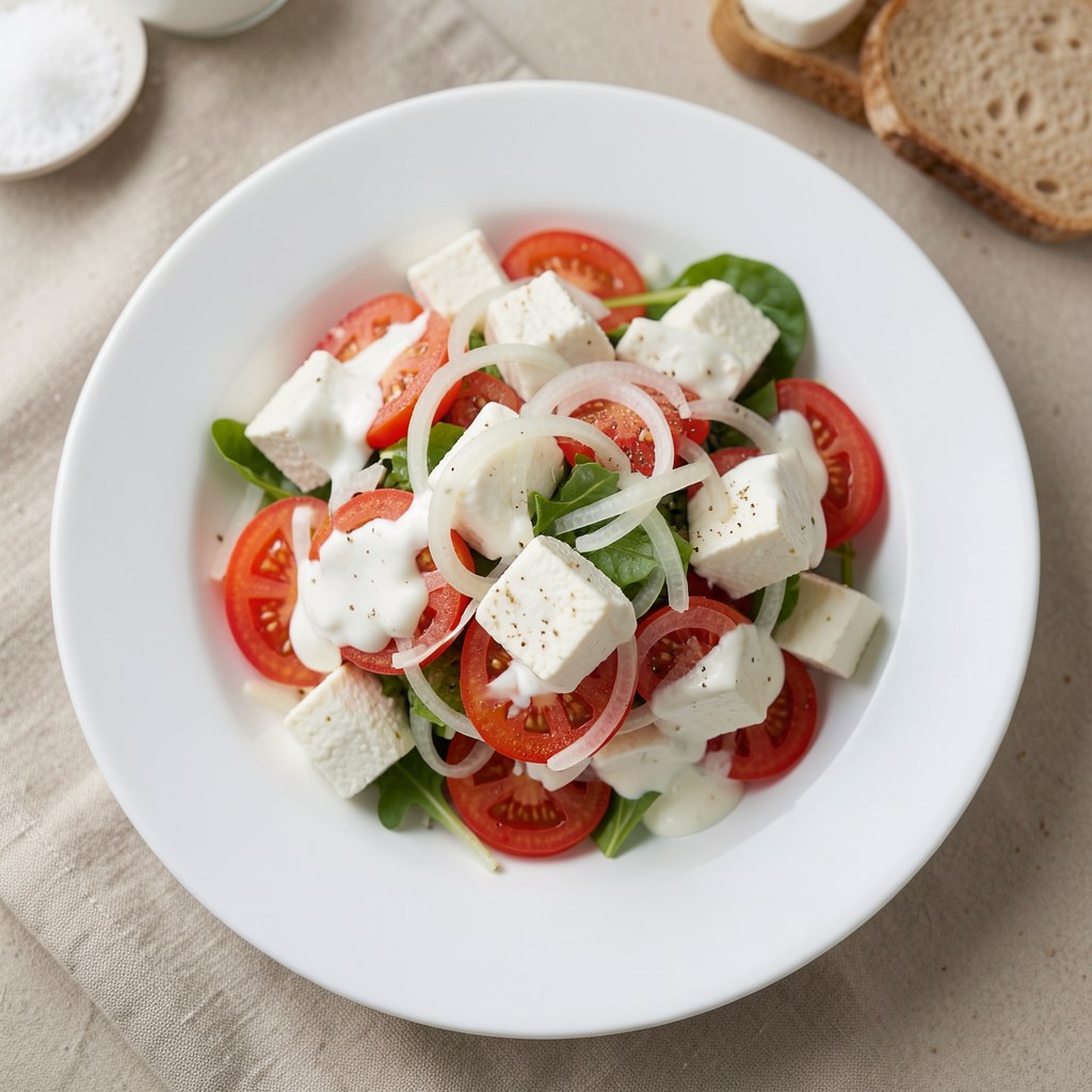 Sałatka twarogowo pomidorowa