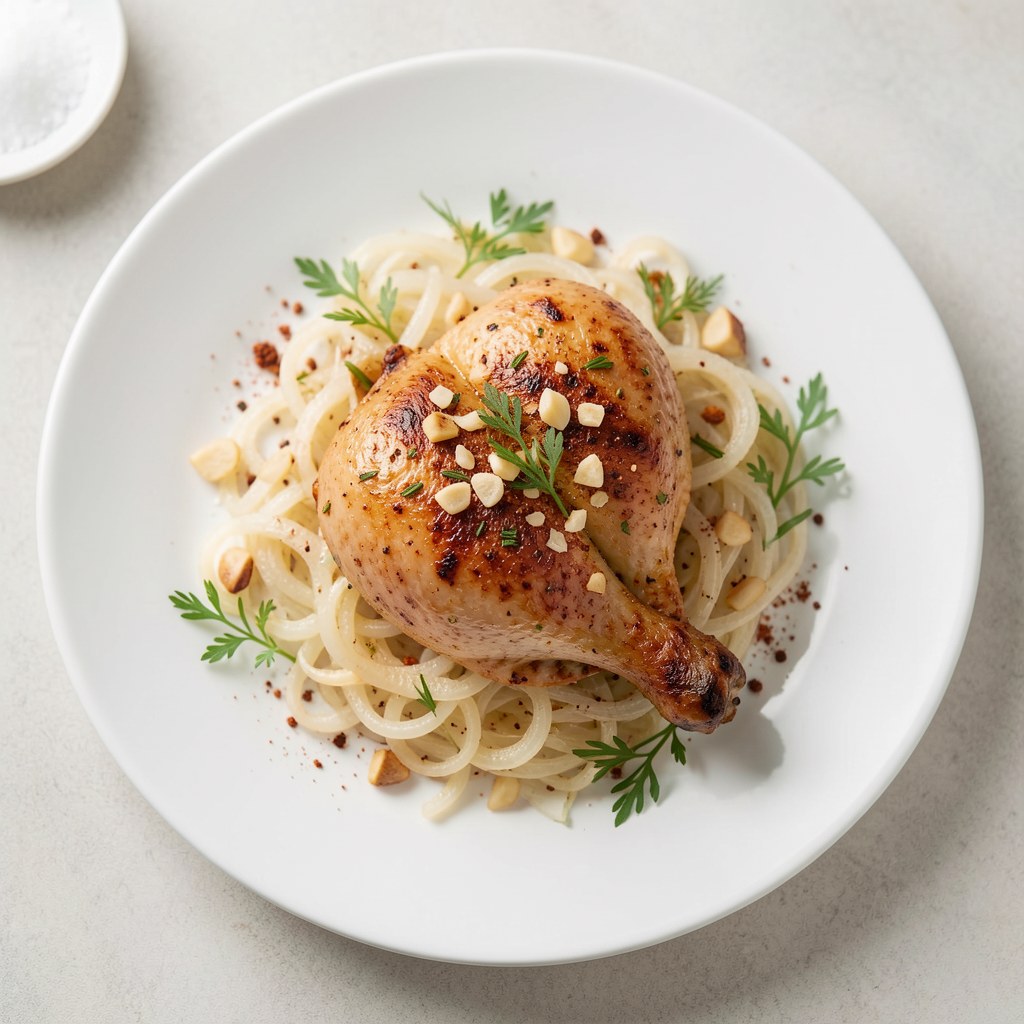 Kurczak z perełkową cebulką