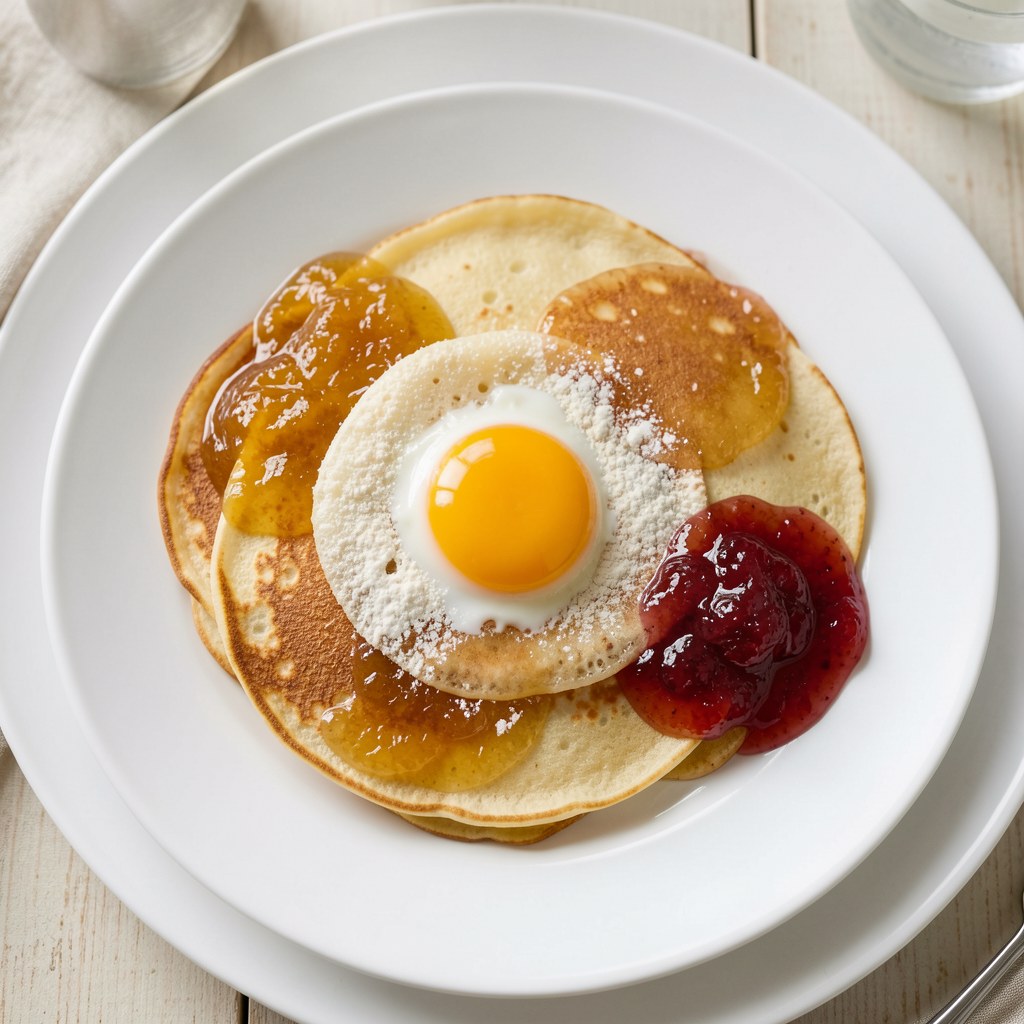 Nalesniki z dżemem truskawkowym i jabłkowym