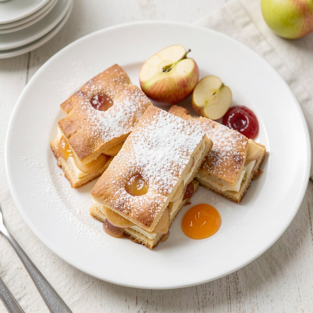 ciastka półfrancuskie serowe z jabłkami