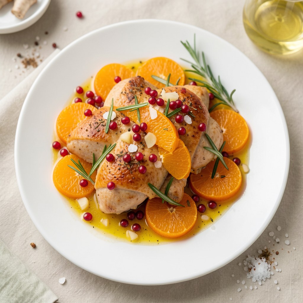 Kurczak w pomarańczach z granatem