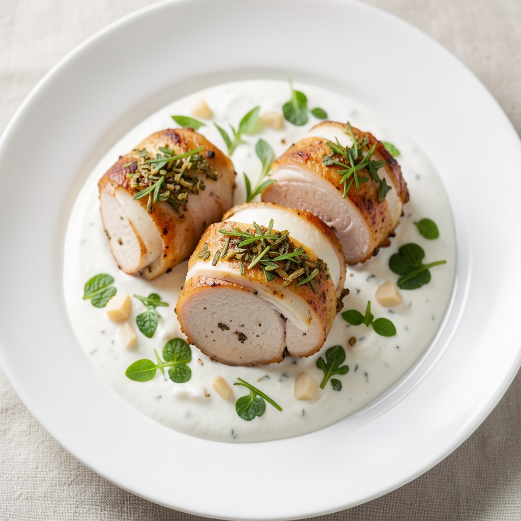 Kurczak w ziołach w sosie jogurtowym