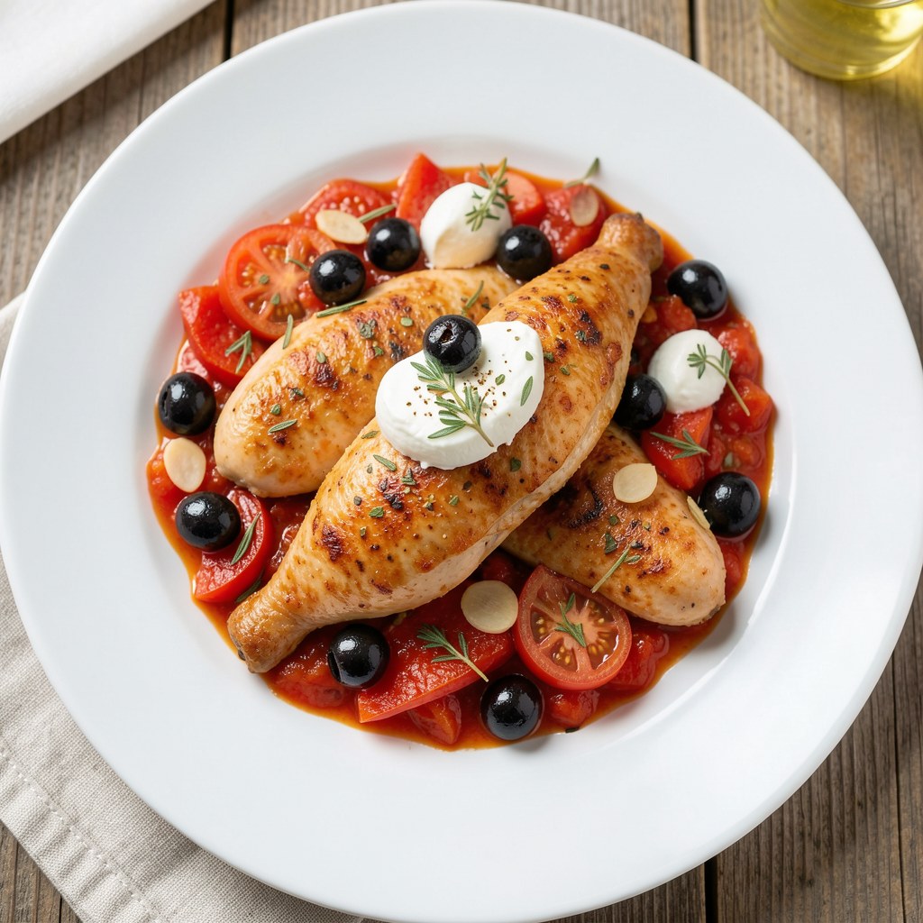 Kurczak w sosie pomidorowym z papryką