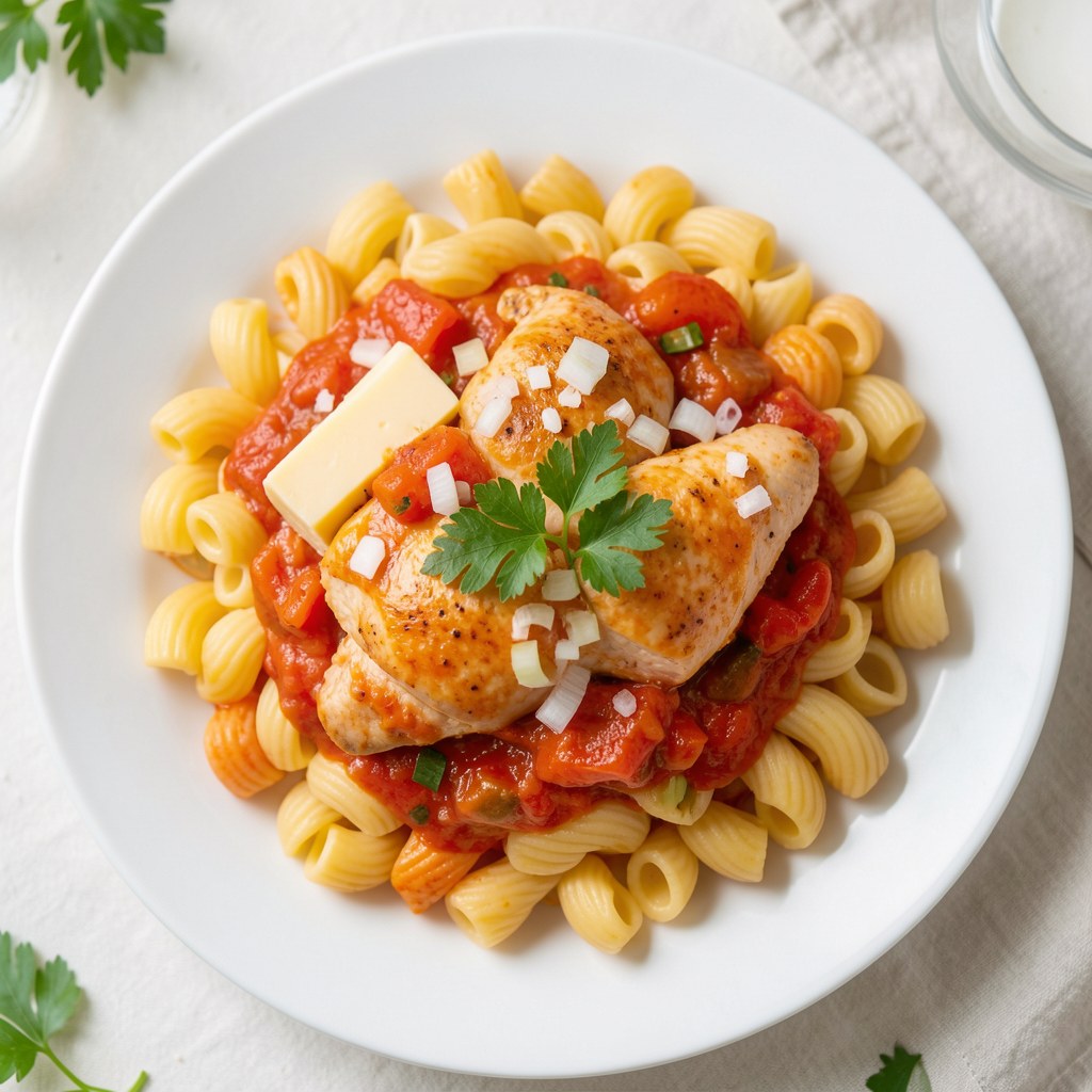 Makaron - z sosem pomidorowo serowym