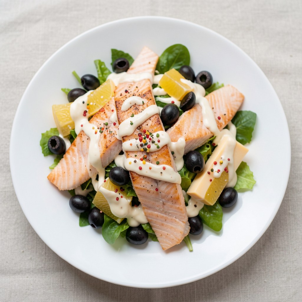 Sałatka z wędzonym łososiem