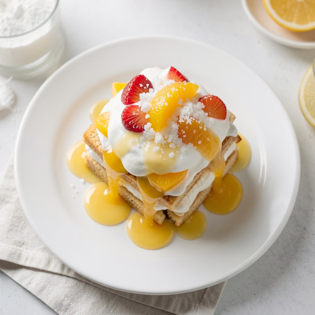 Biszkopt z galaretką i owocami