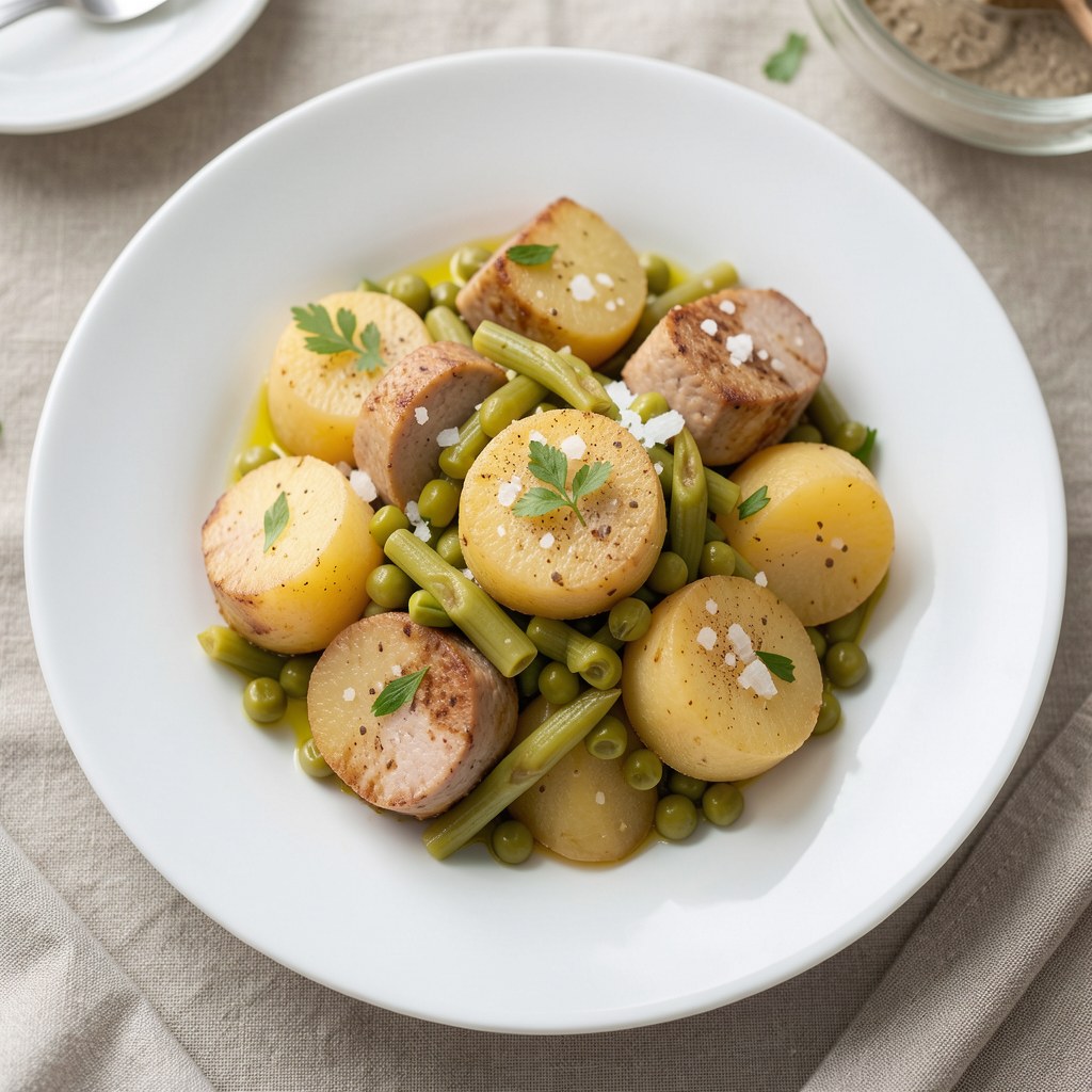 Ziemniaki z boczkiem i fasolką