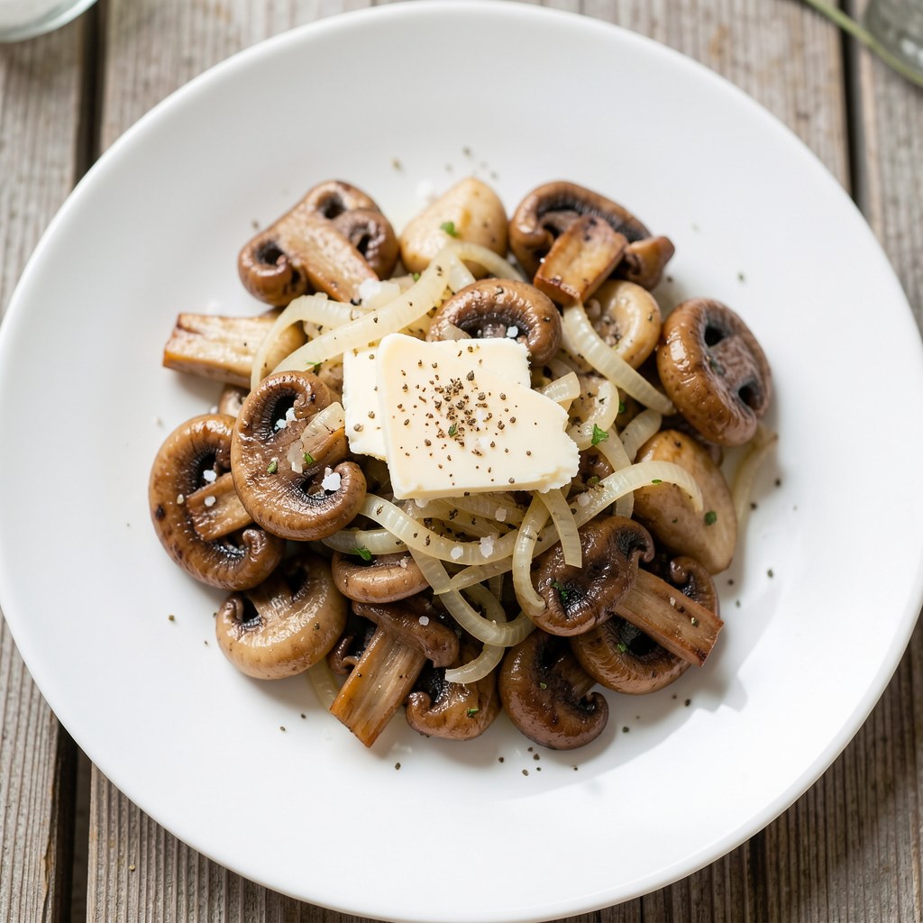 Pieczarki z cebulką