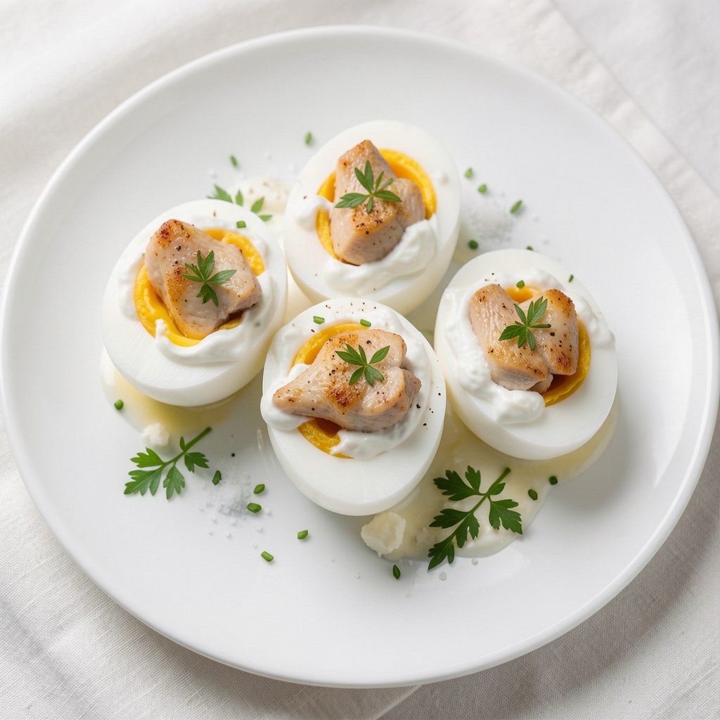 Jajka faszerowane kurkami