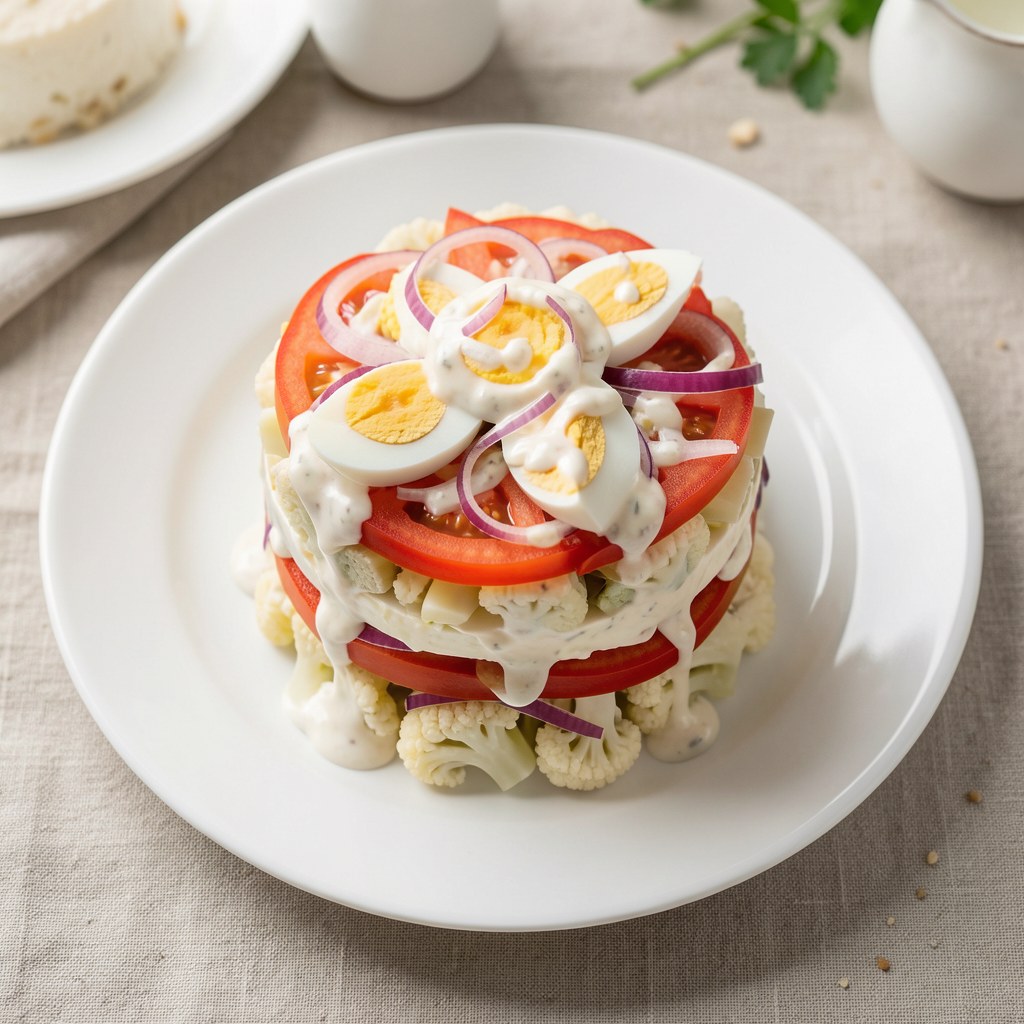 Sałatka z brokułami warstwowa oryginalna