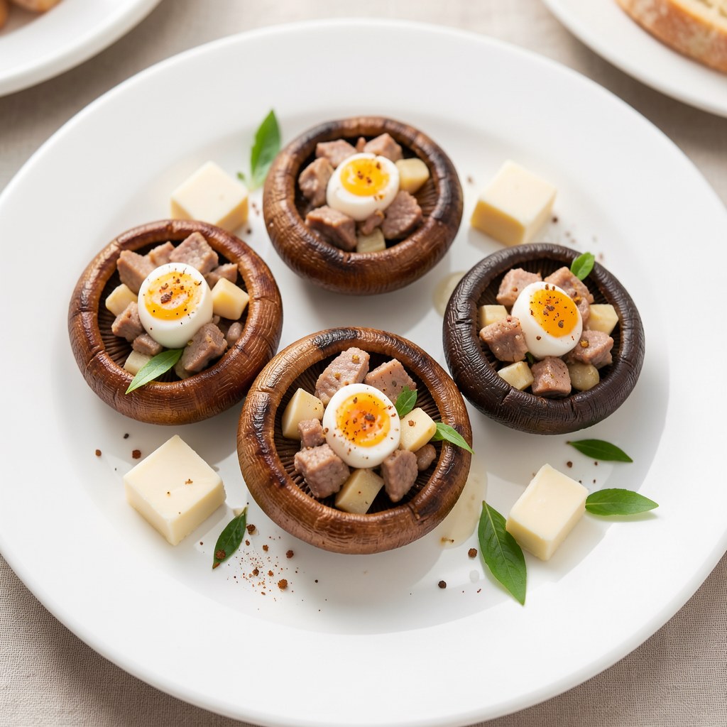 Pieczarki faszerowane cieleciną