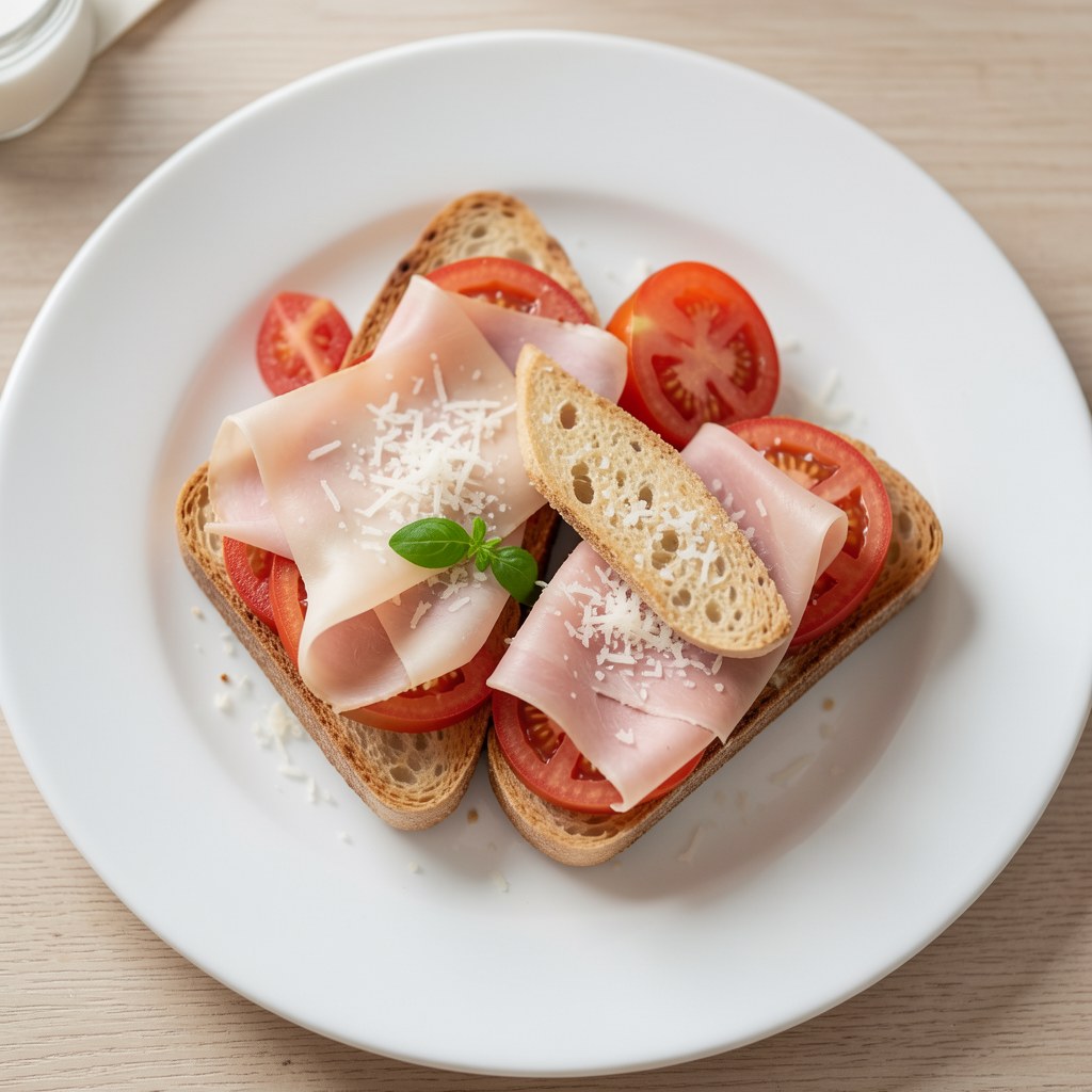 Grzanki z szynką Parmeńską