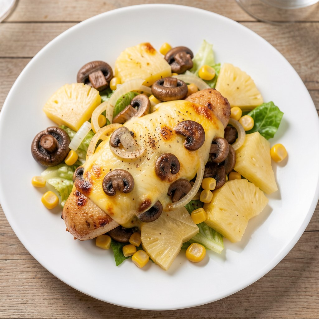 Karkówka z sałatką z ananasem