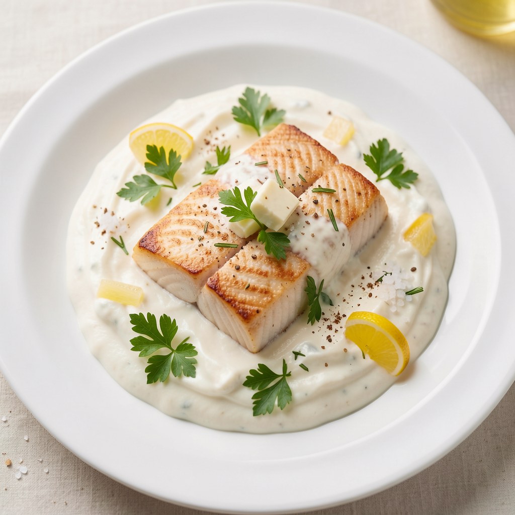 Łosoś zapiekany w śmietanie