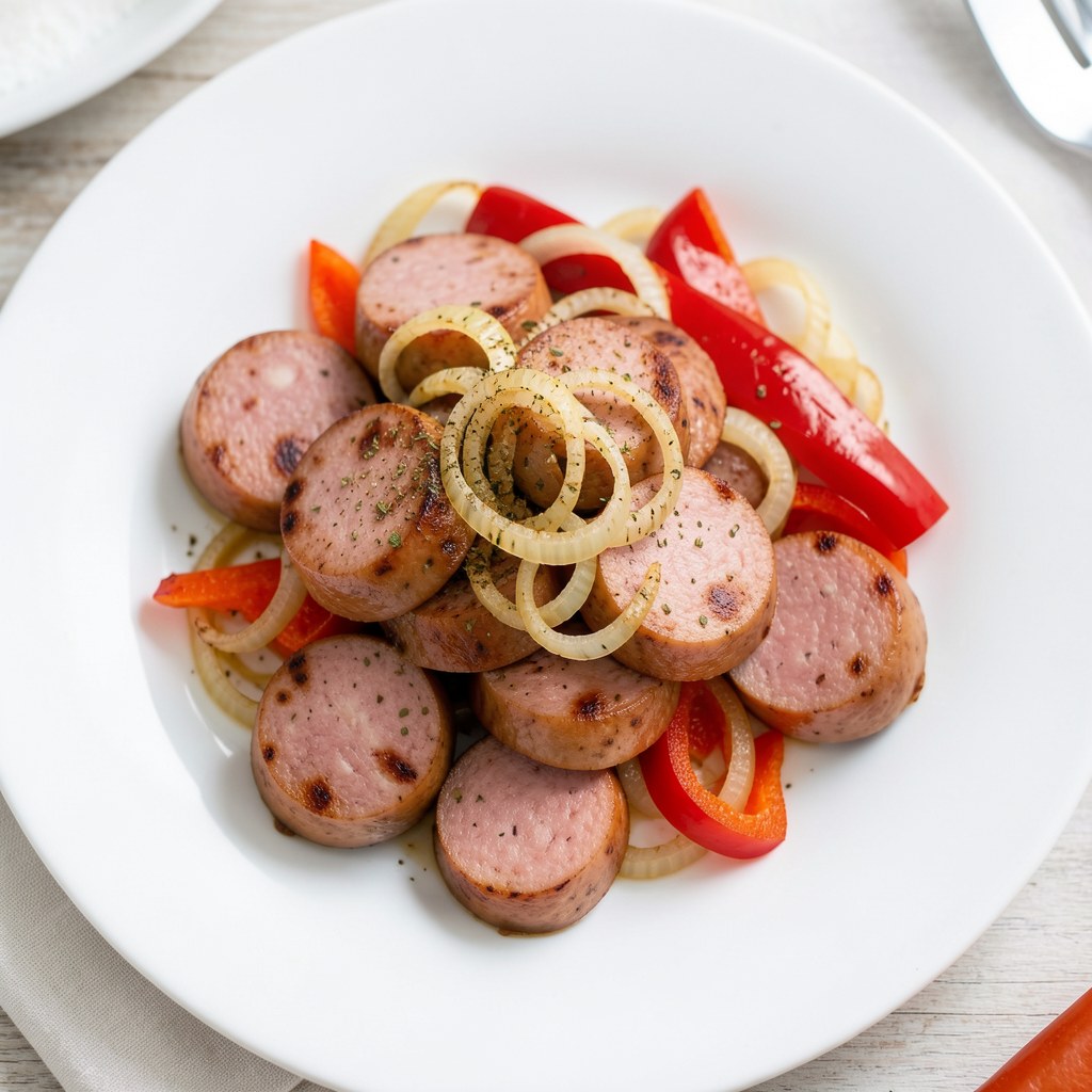 kiełbasa smażona z cebulą