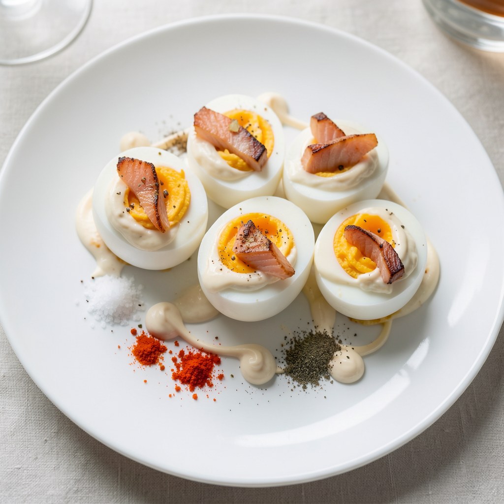 Faszerowane jaja z wędzonym łososiem