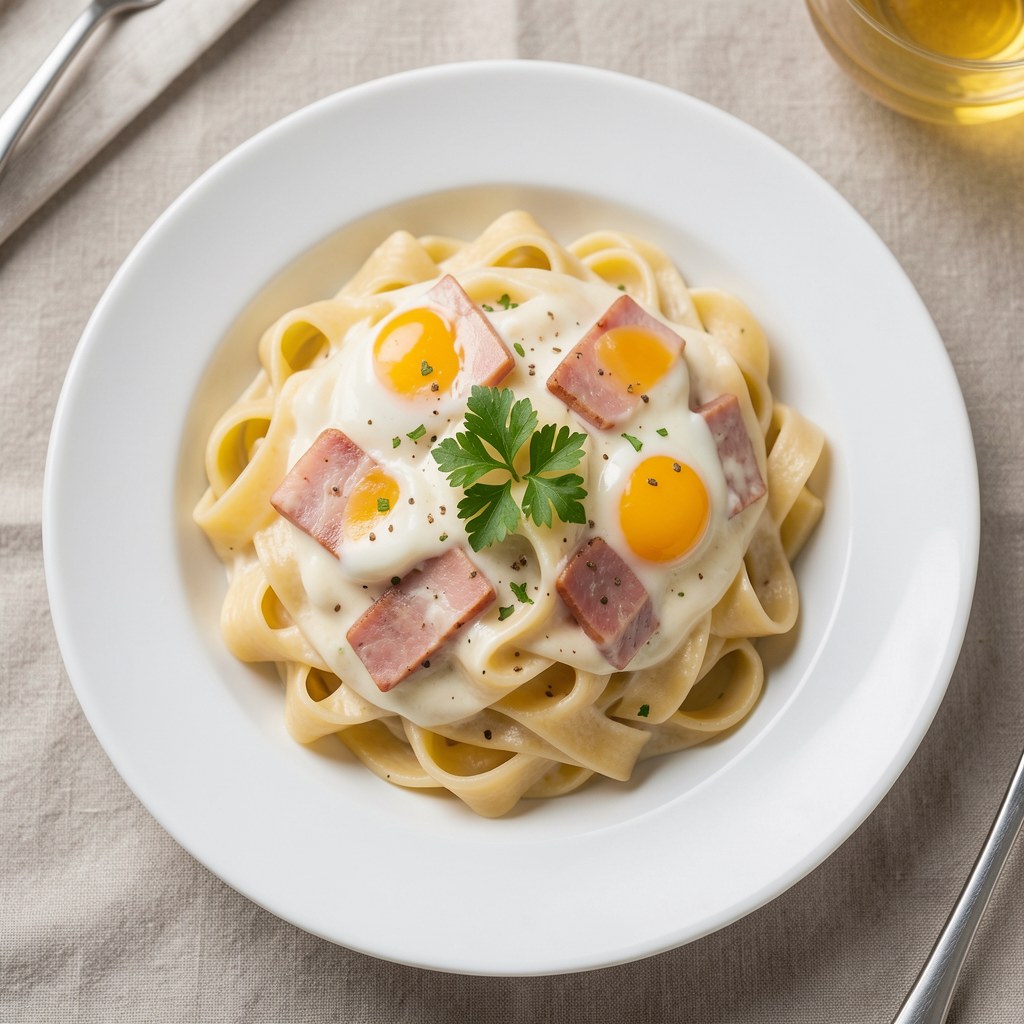 Mafaldine a la carbonara