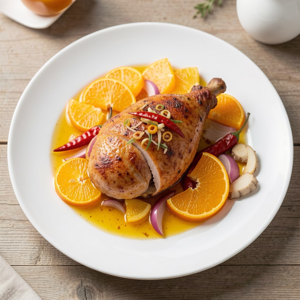 Pierś indyka w sosie pomarańczowym