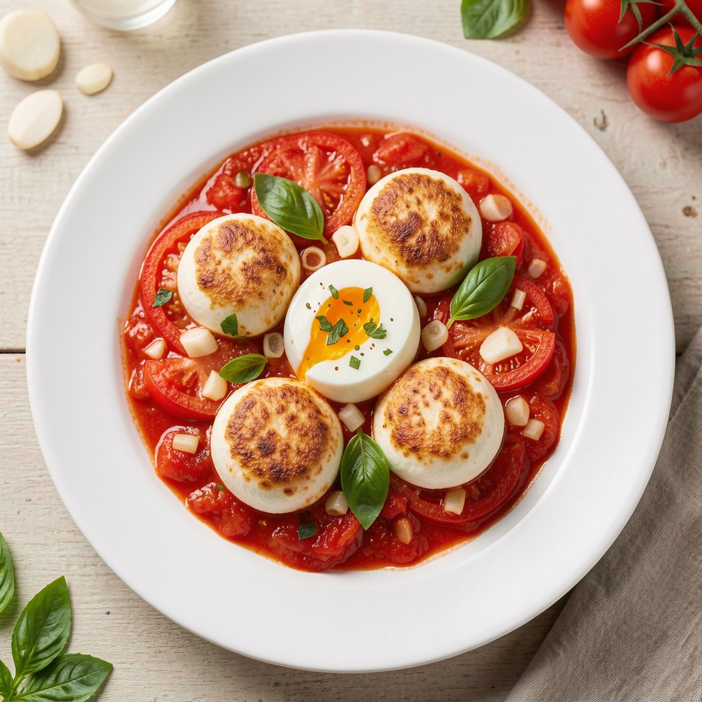 Smażona mozzzarella w duszonych pomidorach