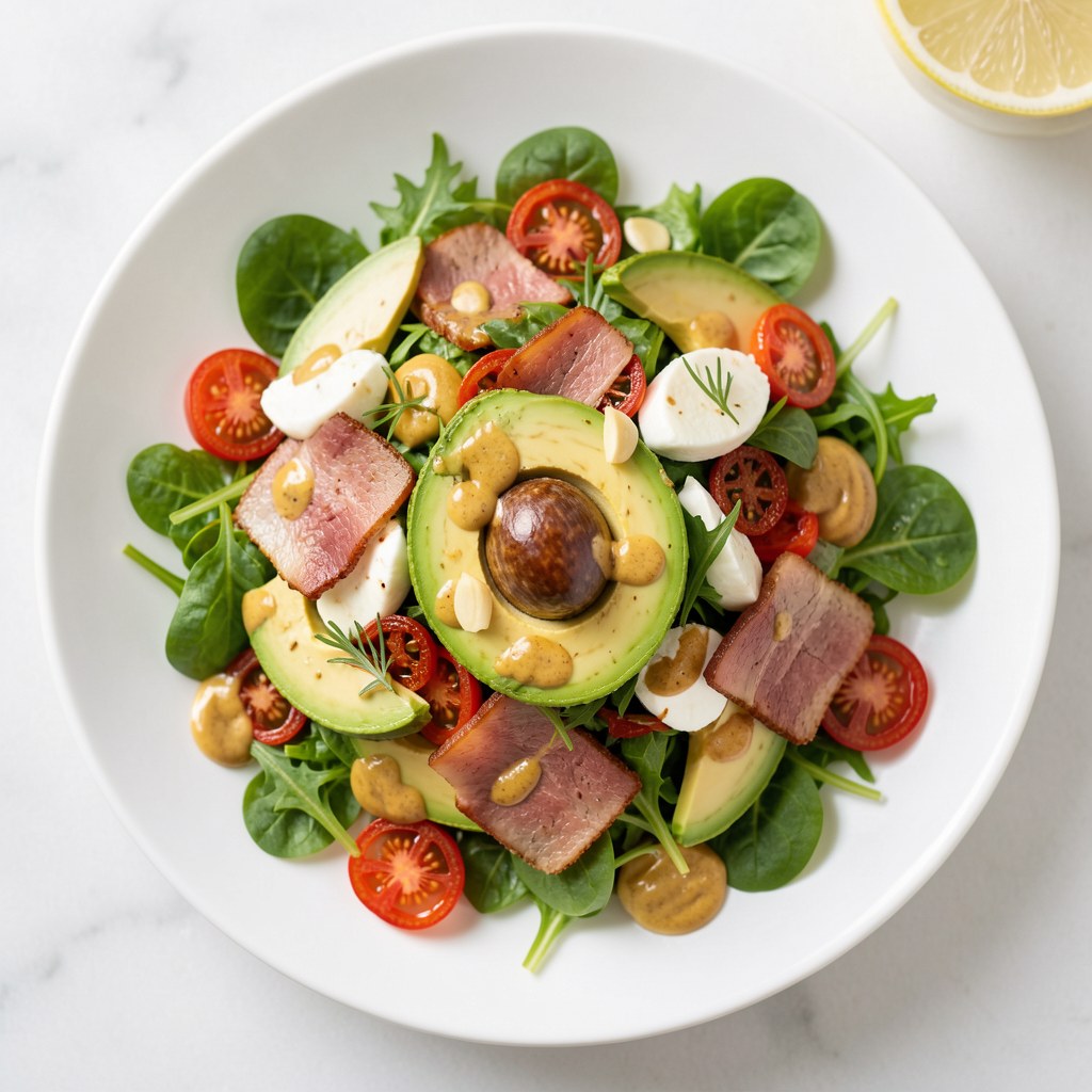 Sałatka z awokado,rukoli i suszonych pomidorów