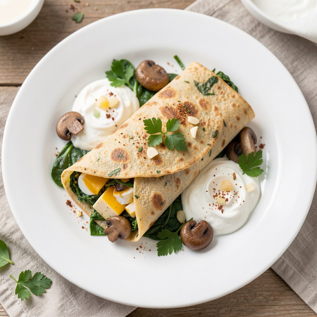 Tortille ze szpinakowym nadzieniem