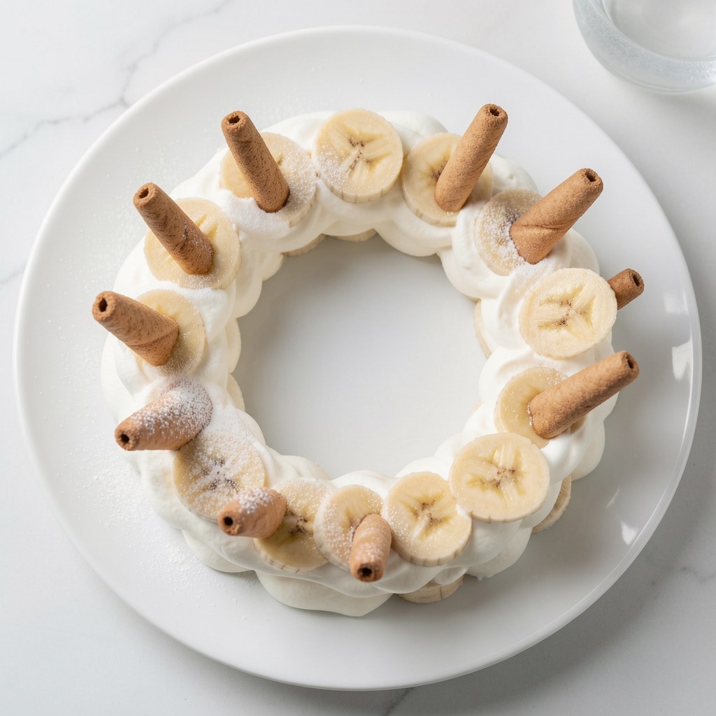 Bananowy wieniec na zimno