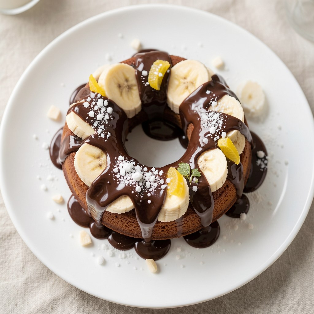 Bananowy wieniec w czekoladzie