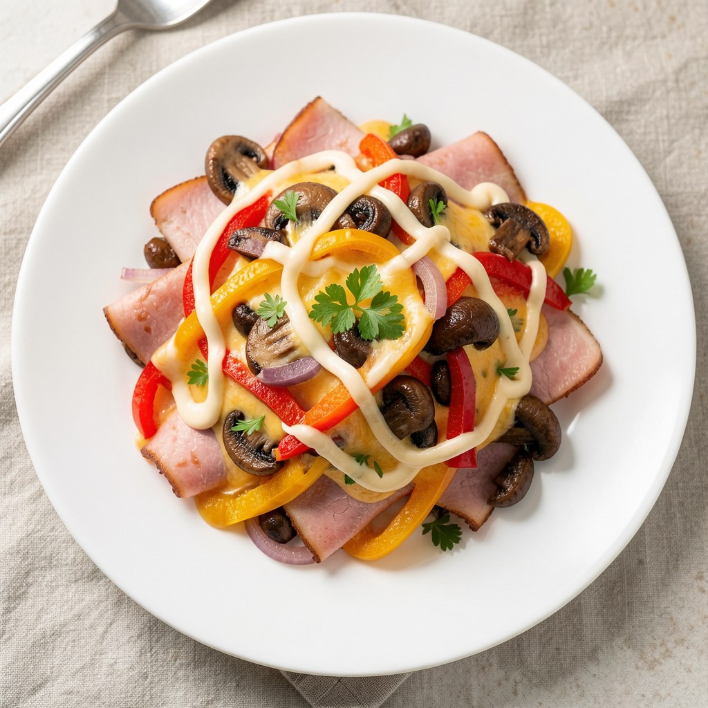 Szynka pod kolorowa pierzynka