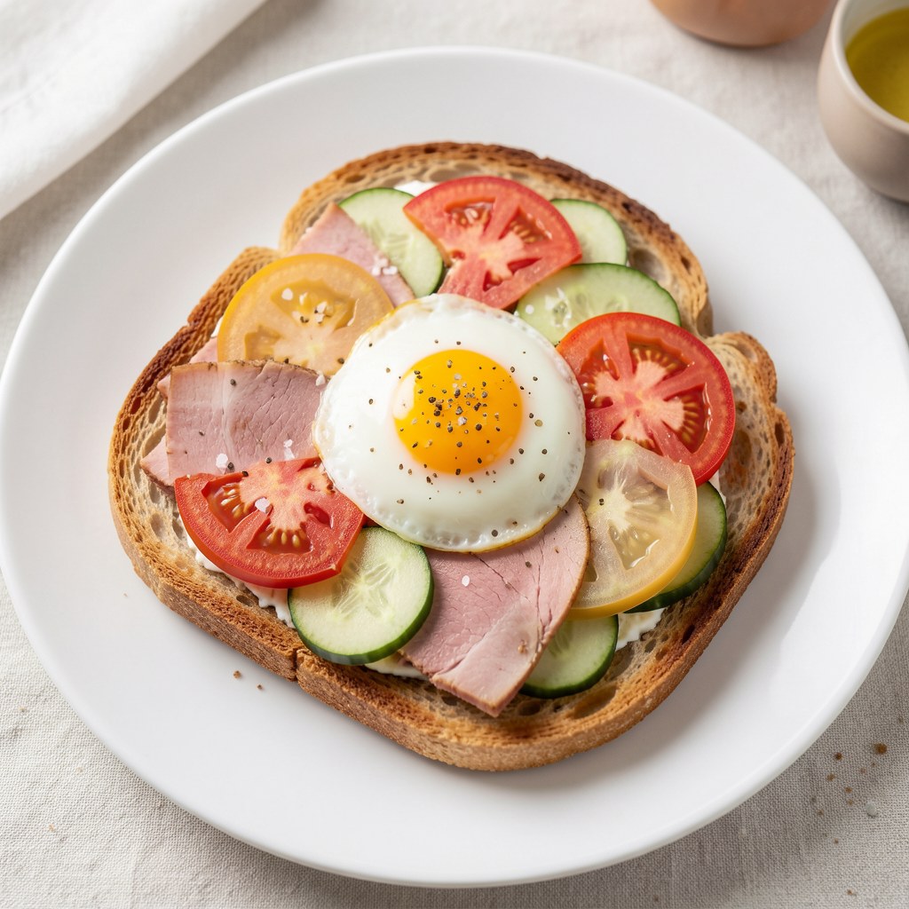 Jajka smażone na toście